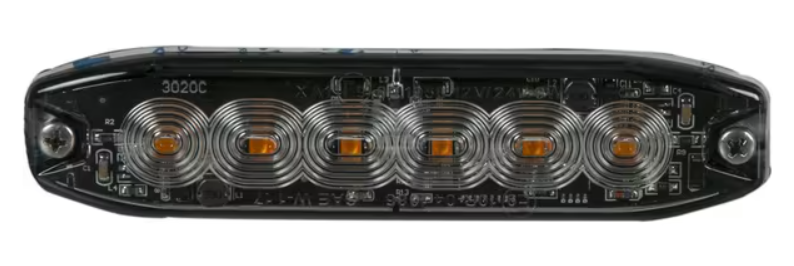 ILLA200763M00 Fanalino lampeggiante LED, rettangolare, 10/30V, arancione, 130x30x7mm, 6 LED, Kramp
