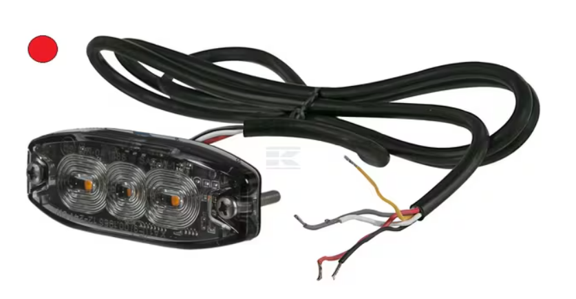 ILLA20073R00 Lampeggiante LED, rettangolare, 10/30V, rosso, 82x30x9 mm, 3 LED, Kramp